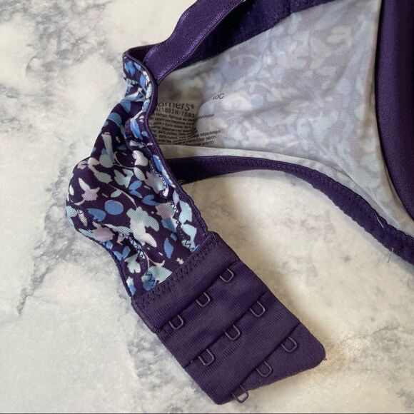 Warners Purple Floral This Is Not‎ A Bra Full-Coverage T-Shirt Bra 01593 - Picture 6 of 6